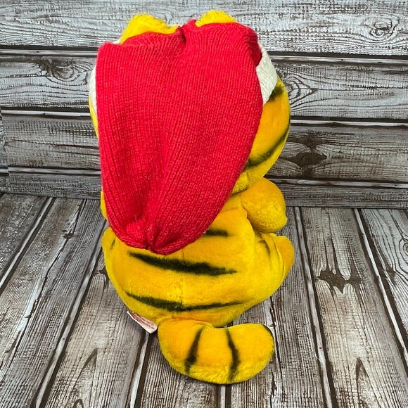 VINTAGE Garfield Christmas Plush Santa Hat 1981 Stuffed Animal Stuff It Stocking - Picture 7 of 11
